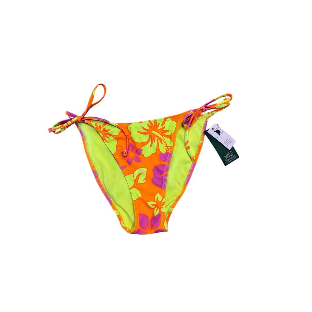 Wild Fable High Leg Tropical Tie Waist Bikini Bottom